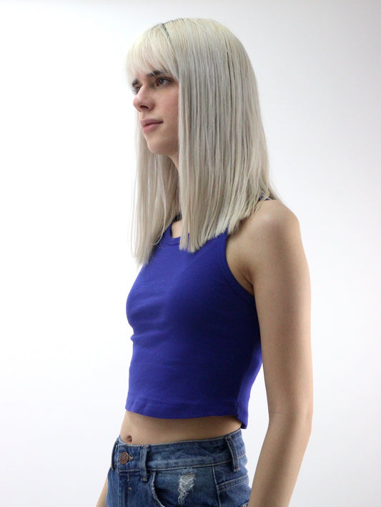 Playera tank de color azul rey