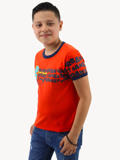 Playera manga corta con estampado