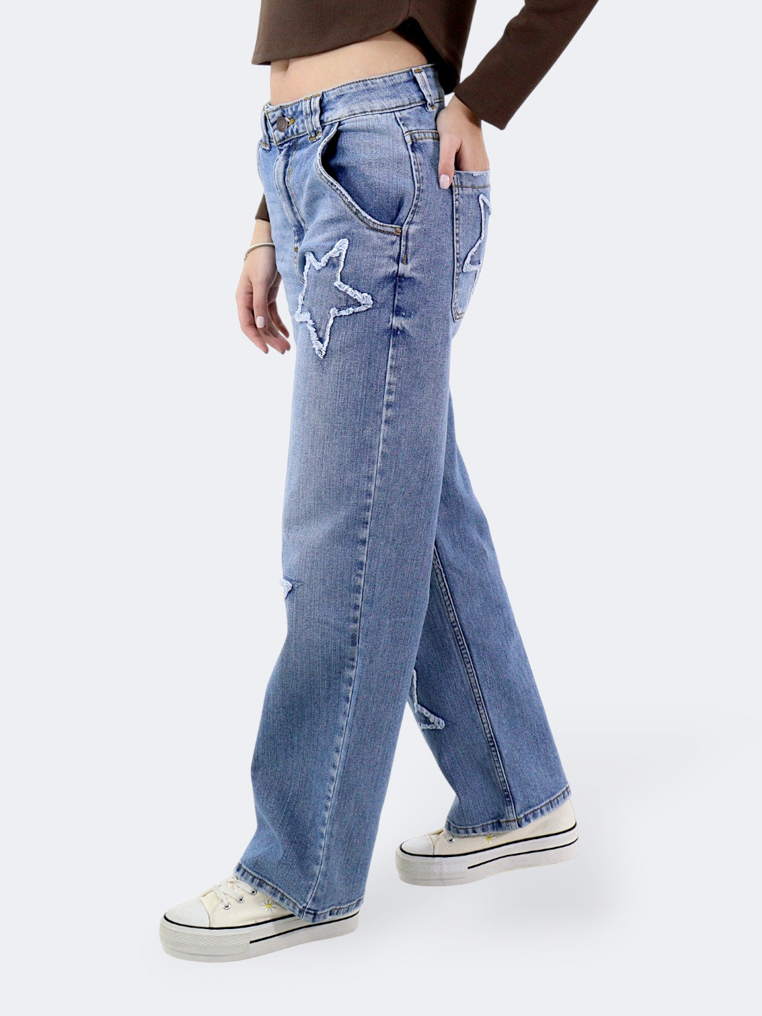 Jeans Baggy-Tiro Alto