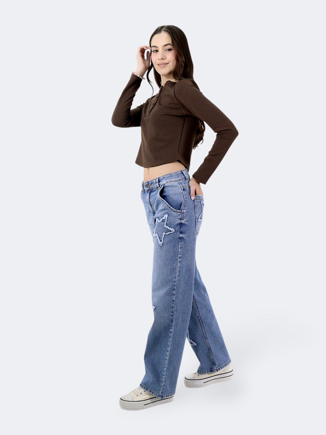 Jeans Baggy-Tiro Alto