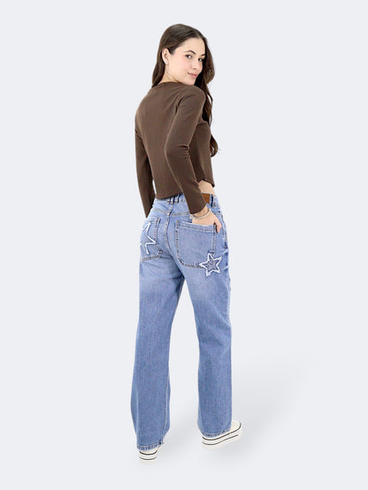 Jeans Baggy-Tiro Alto