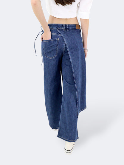 Jeans Wide Leg-Tiro Medio