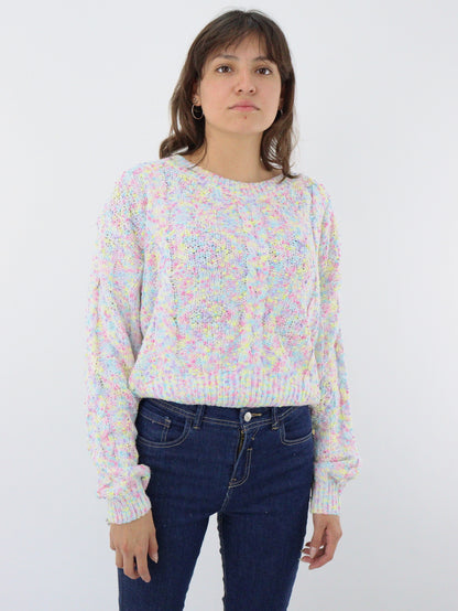 Suéter tejido multicolor