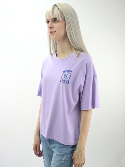 Playera oversize de color lila con estampado midnight (NUEVA TEMPORADA)