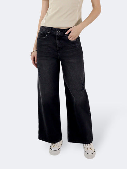 Jeans Wide Leg-Tiro Alto