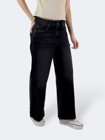 Jeans Wide Leg-Tiro Alto