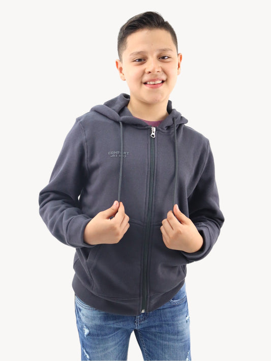 Sudadera abierta gris oxford