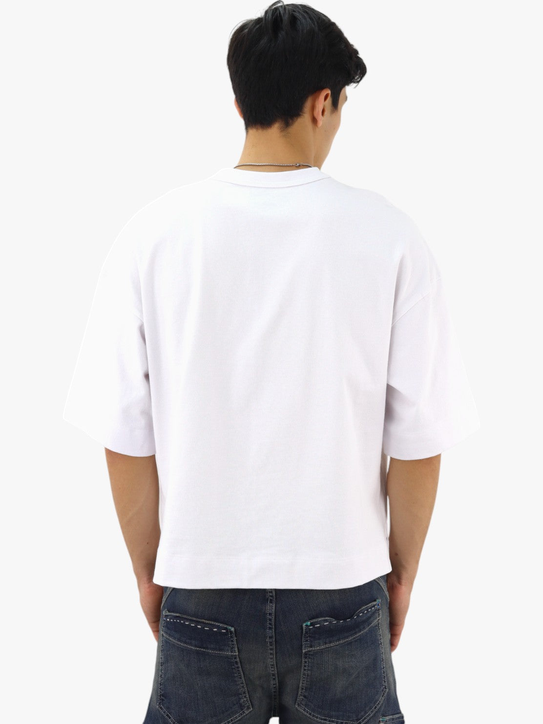 Playera oversize manga corta de color blanco