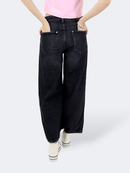 Jeans Wide Leg-Tiro Alto