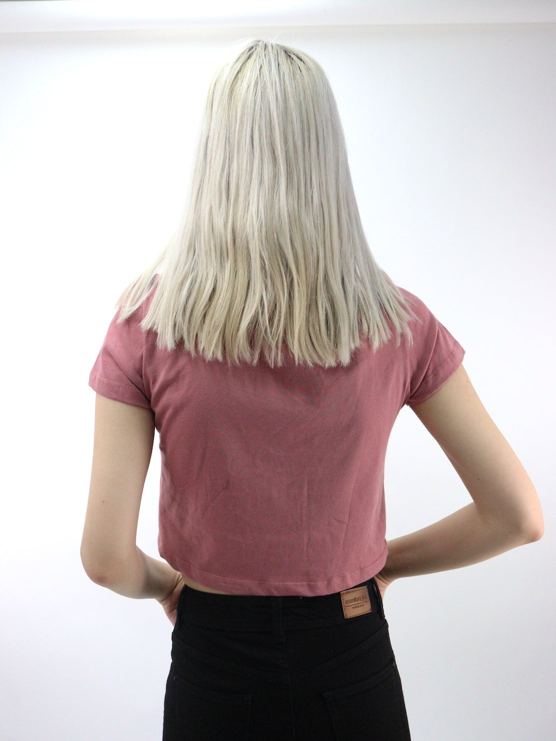 Playera slim size de color rosa palo