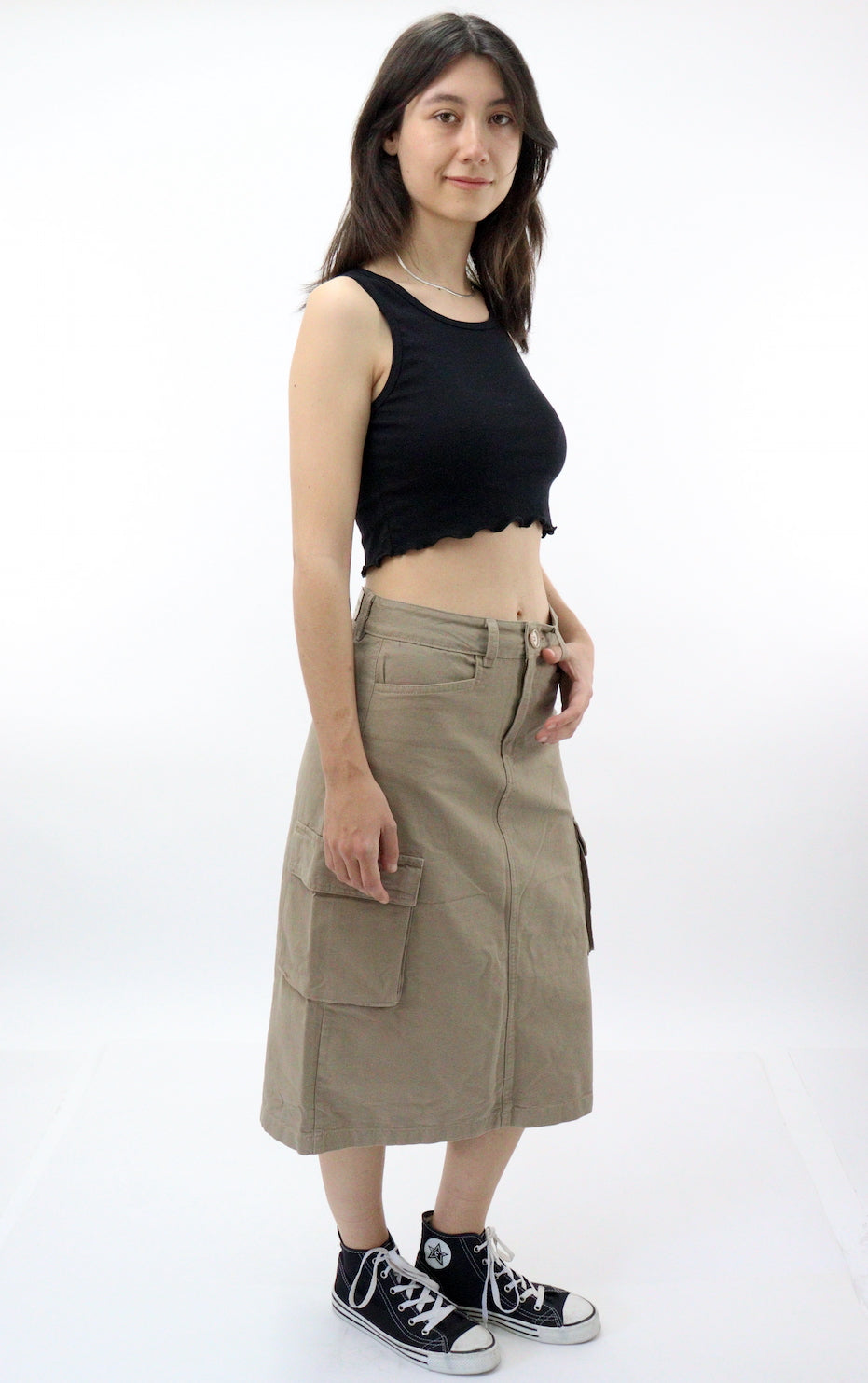 Falda cargo de color khaki