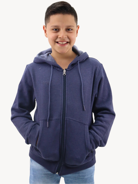 Sudadera abierta azul grisáceo