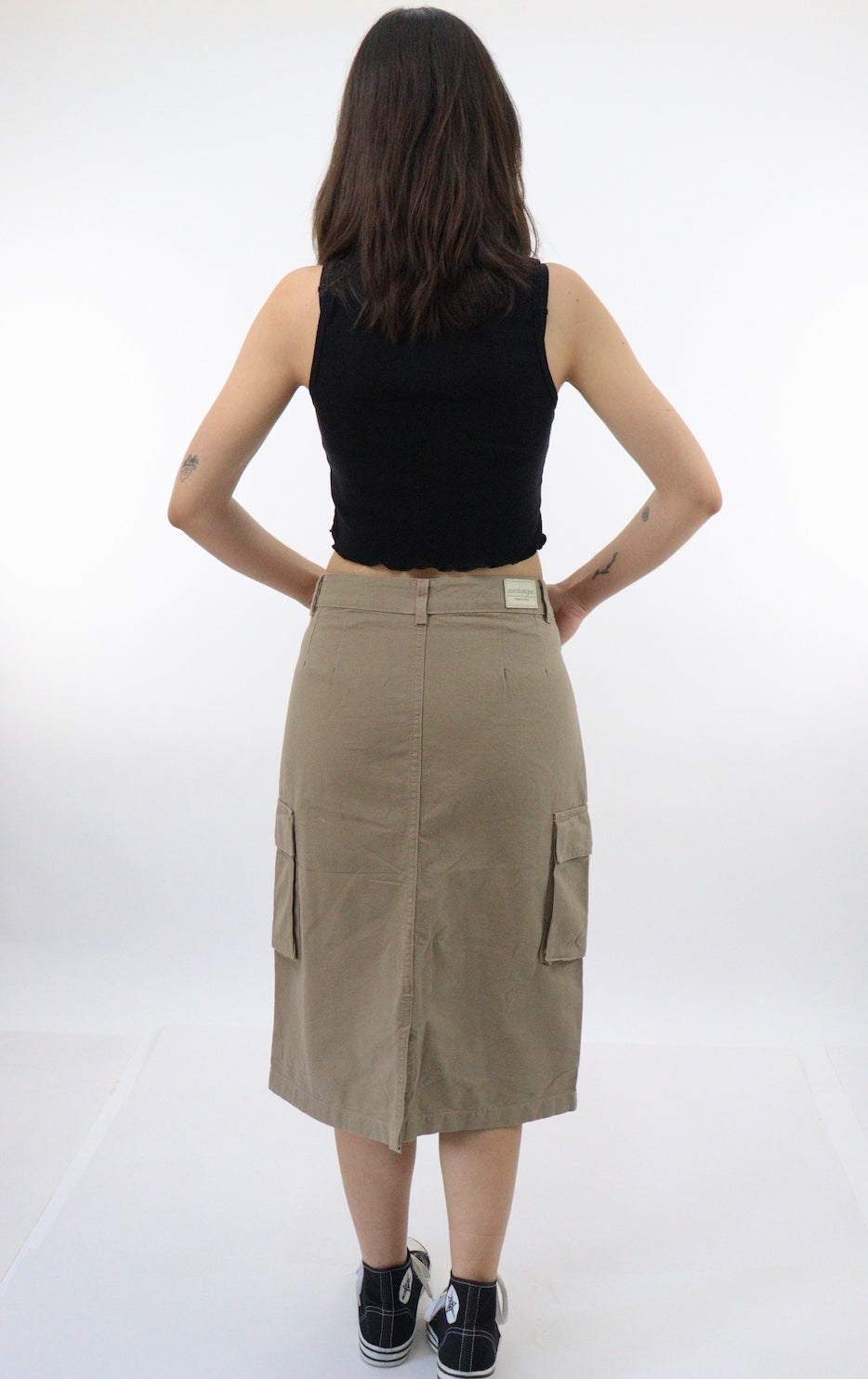 Falda cargo de color khaki