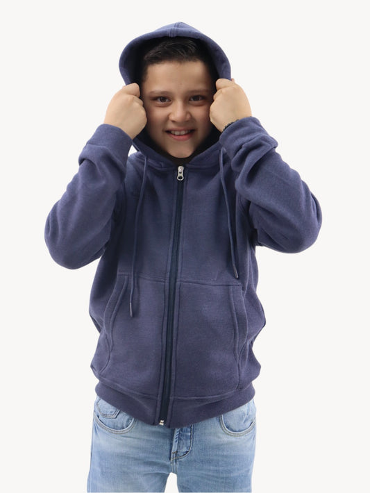 Sudadera abierta azul grisáceo