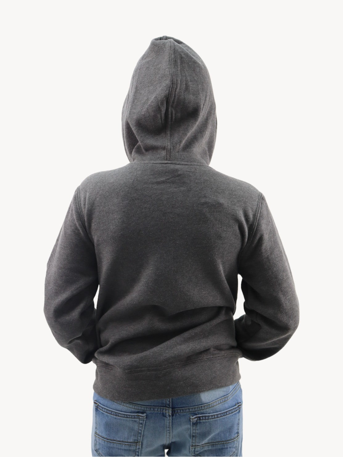 Sudadera abierta con capucha de color gris oscuro
