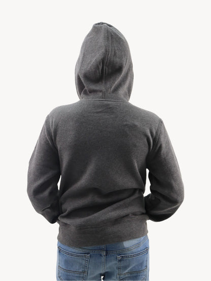 Sudadera abierta con capucha de color gris oscuro