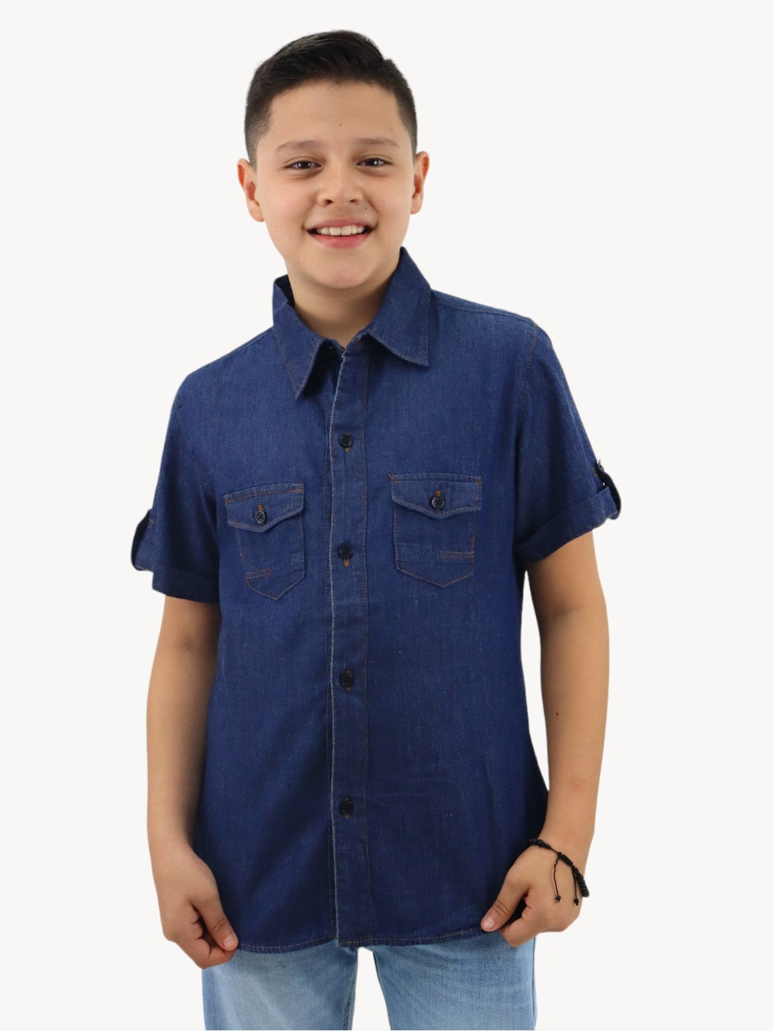 Camisa denim azul oscuro