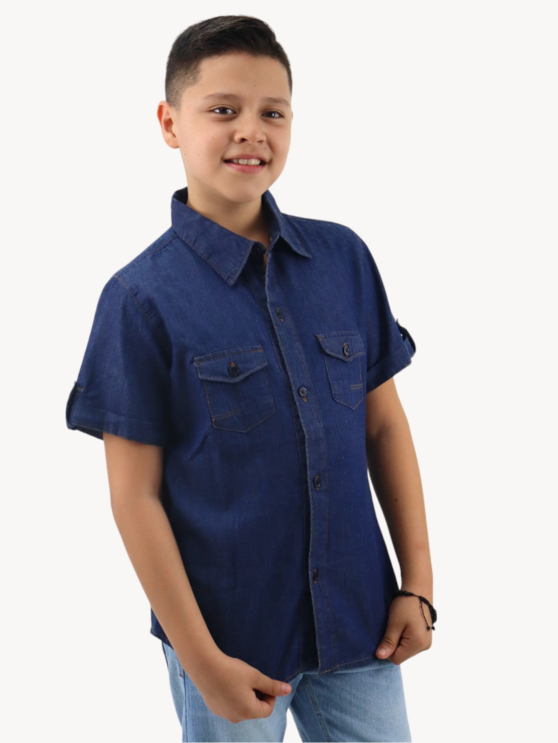 Camisa denim azul oscuro