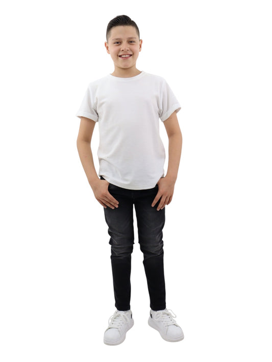 Jeans skinny negro deslavado