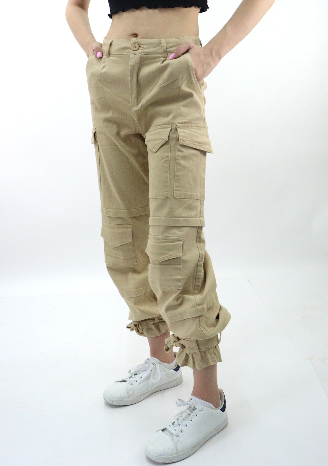 Pantalón cargo de tela stretch color khaki