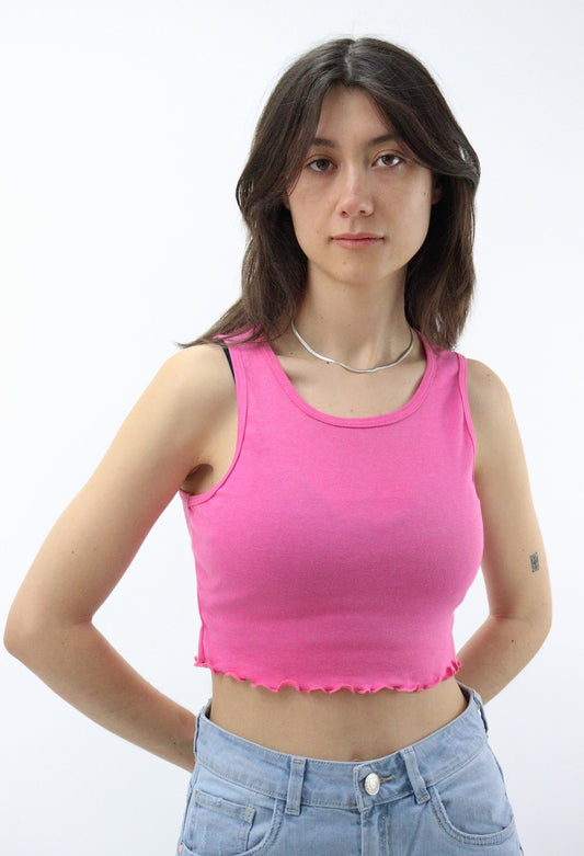 Playera tank de color rosa