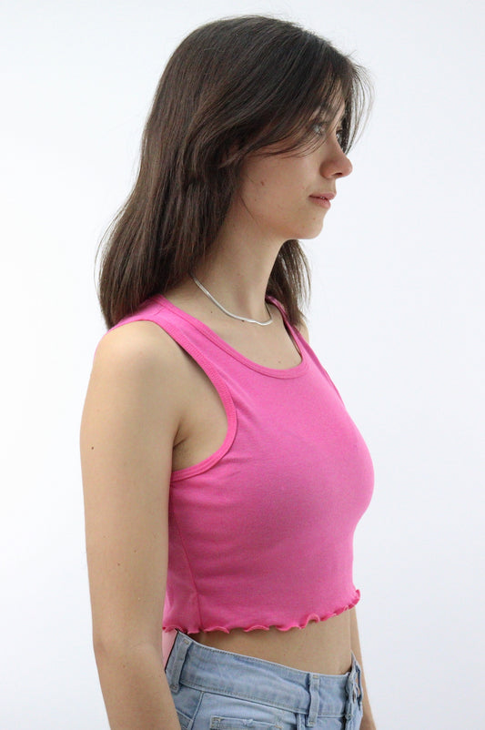 Playera tank de color rosa