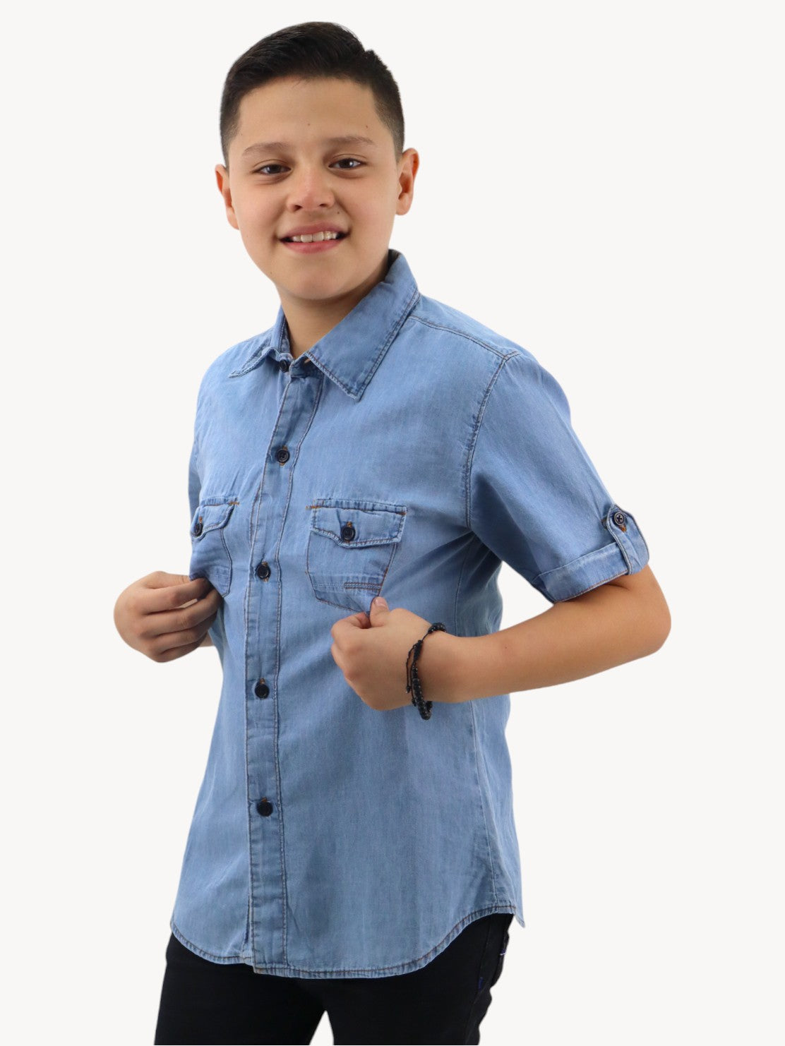 Camisa denim azul claro