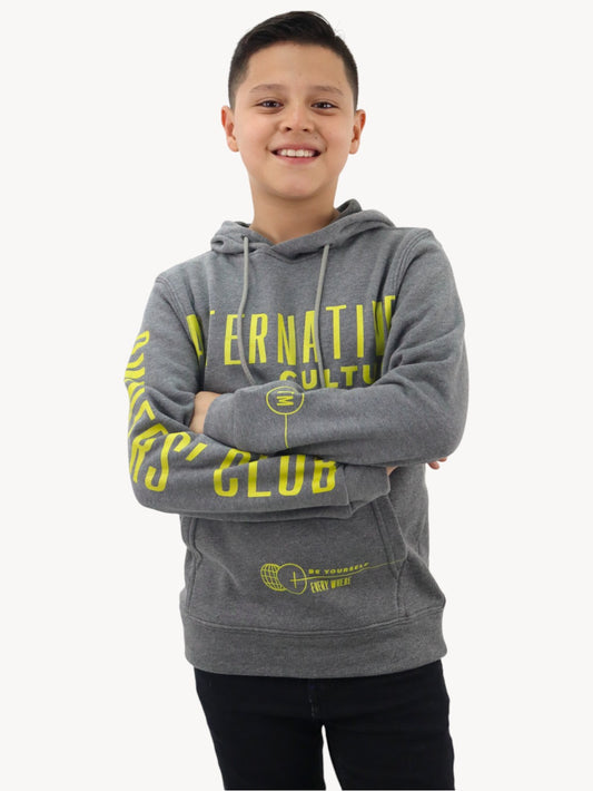 Sudadera cerrada con capucha gris