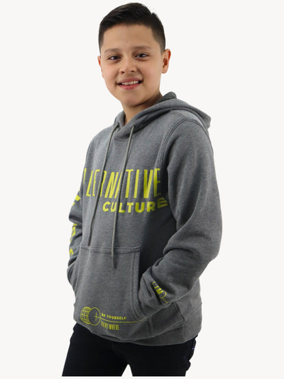 Sudadera cerrada con capucha gris