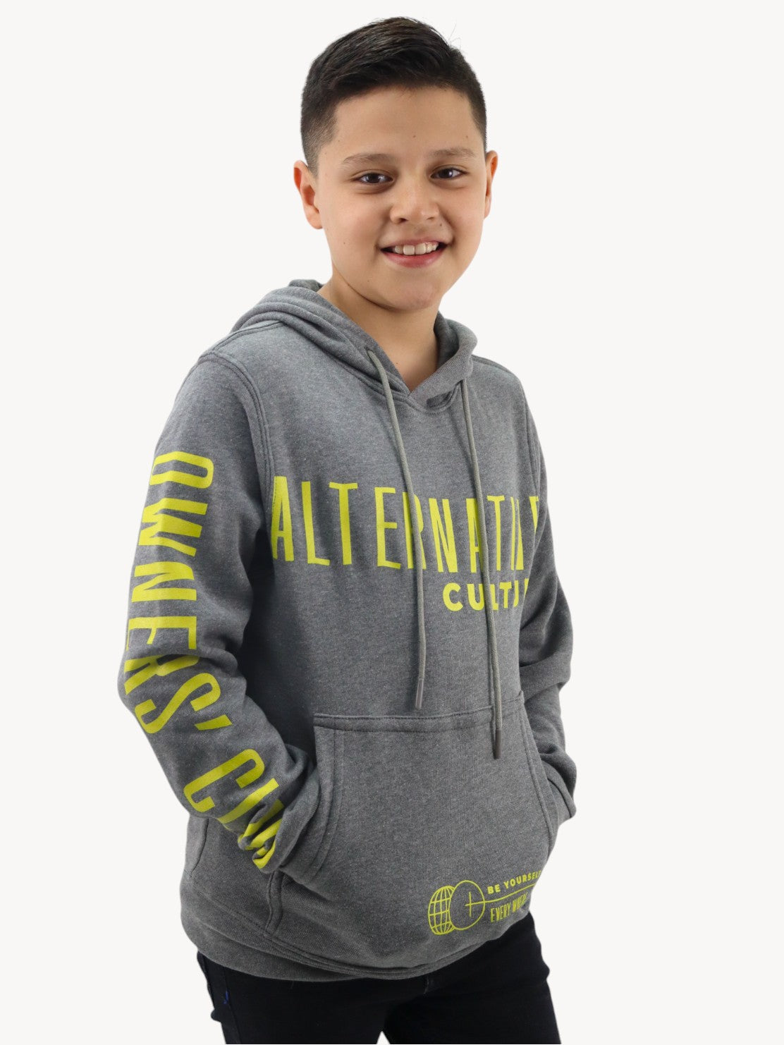 Sudadera cerrada con capucha gris