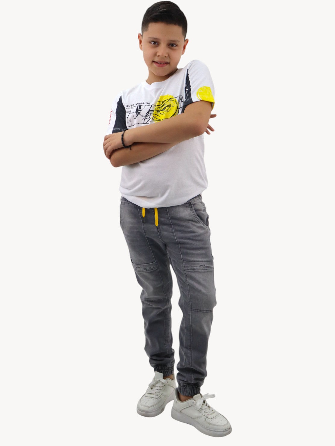 Jogger denim de color gris