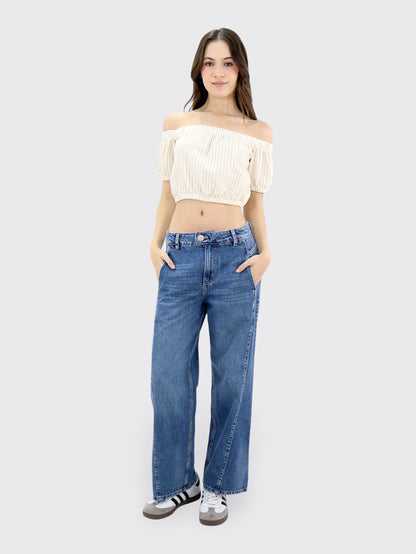 Jeans Wide-Tiro Alto