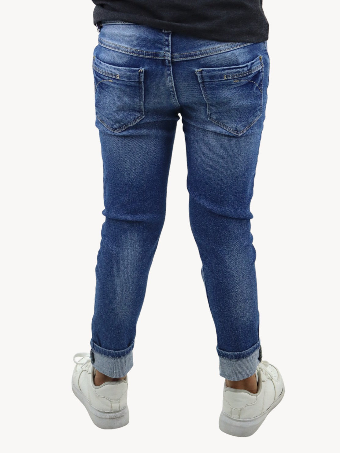 Jeans skinny de color azul medio
