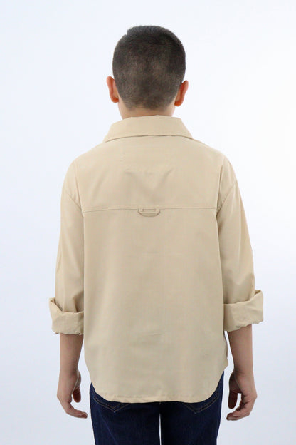 Camisa manga larga de color khaki