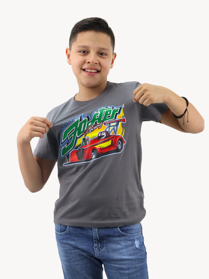 Playera gris con estampado