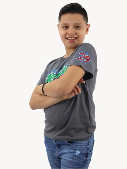 Playera gris con estampado