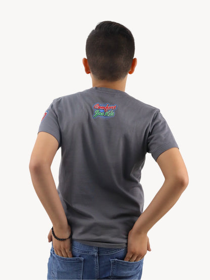 Playera gris con estampado