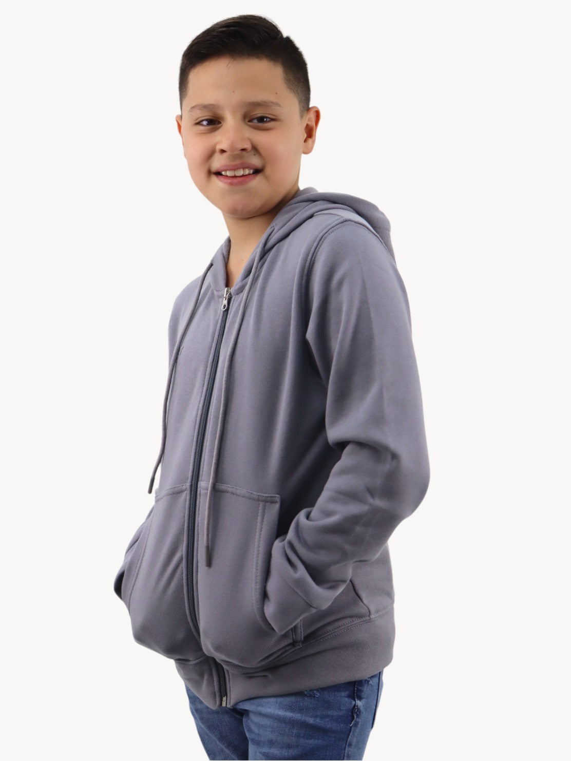 Sudadera abierta gris