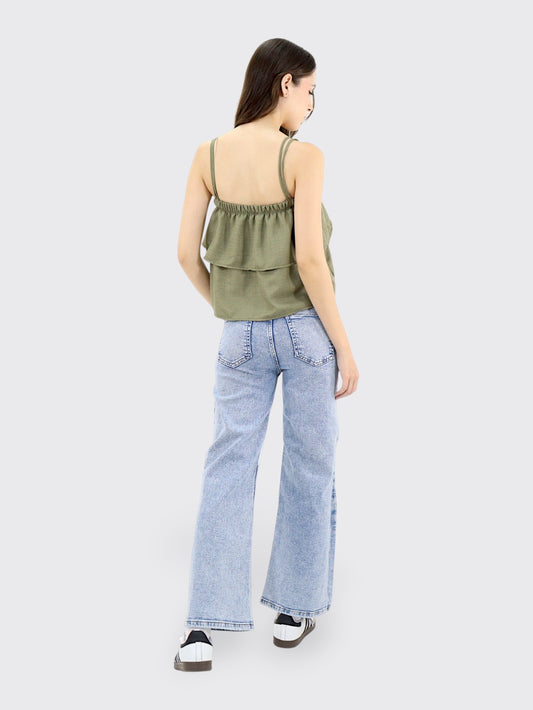 Jeans Wide-Tiro Alto