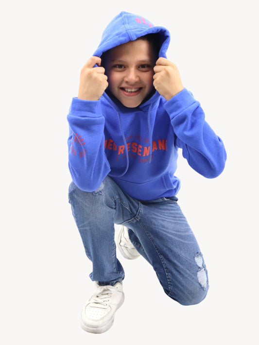 Sudadera cerrada con capucha azul