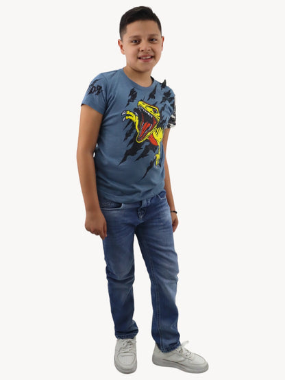 Jeans skinny azul deslavado