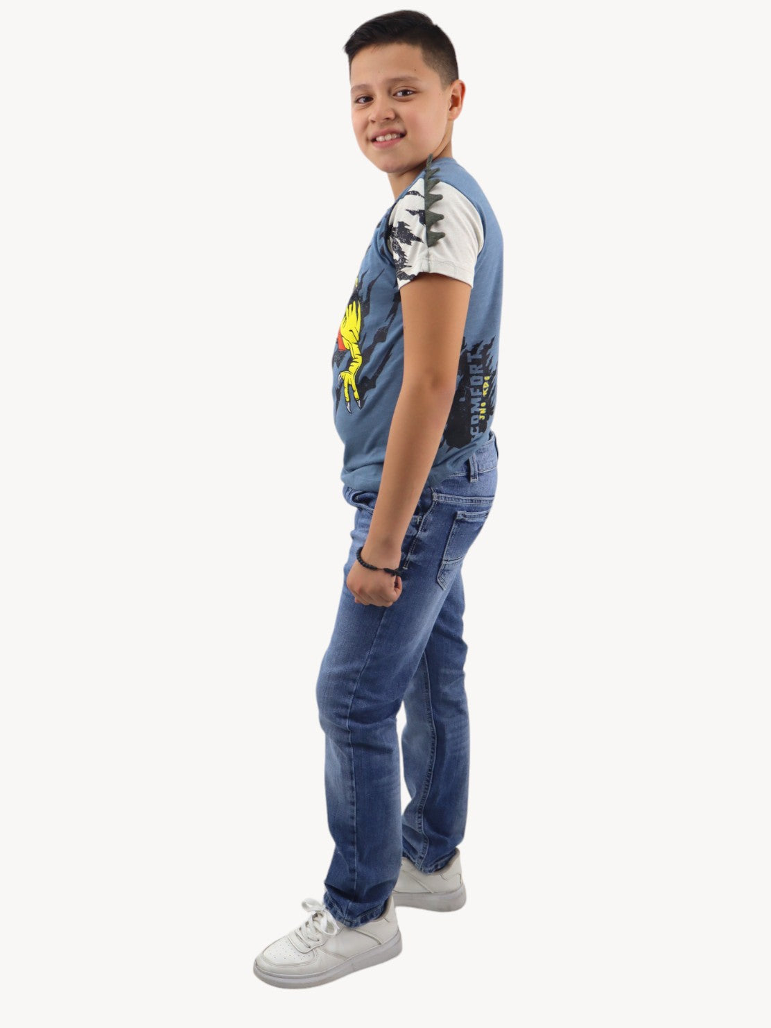 Jeans skinny azul deslavado