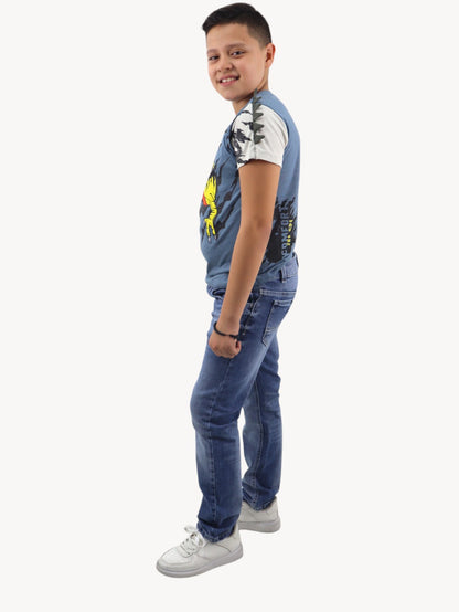 Jeans skinny azul deslavado