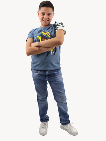 Jeans skinny azul deslavado