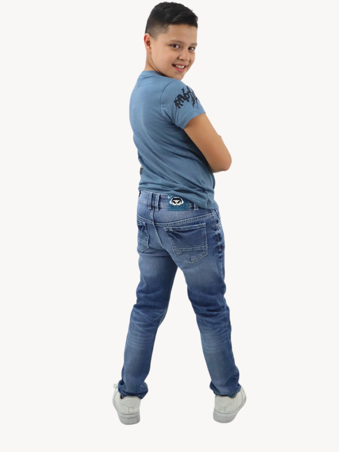 Jeans skinny azul deslavado