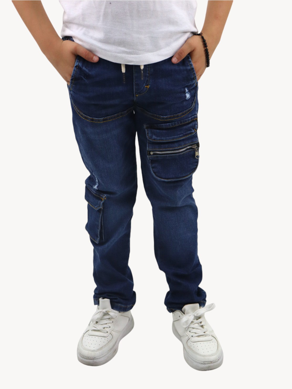 Jogger cargo slim azul oscuro