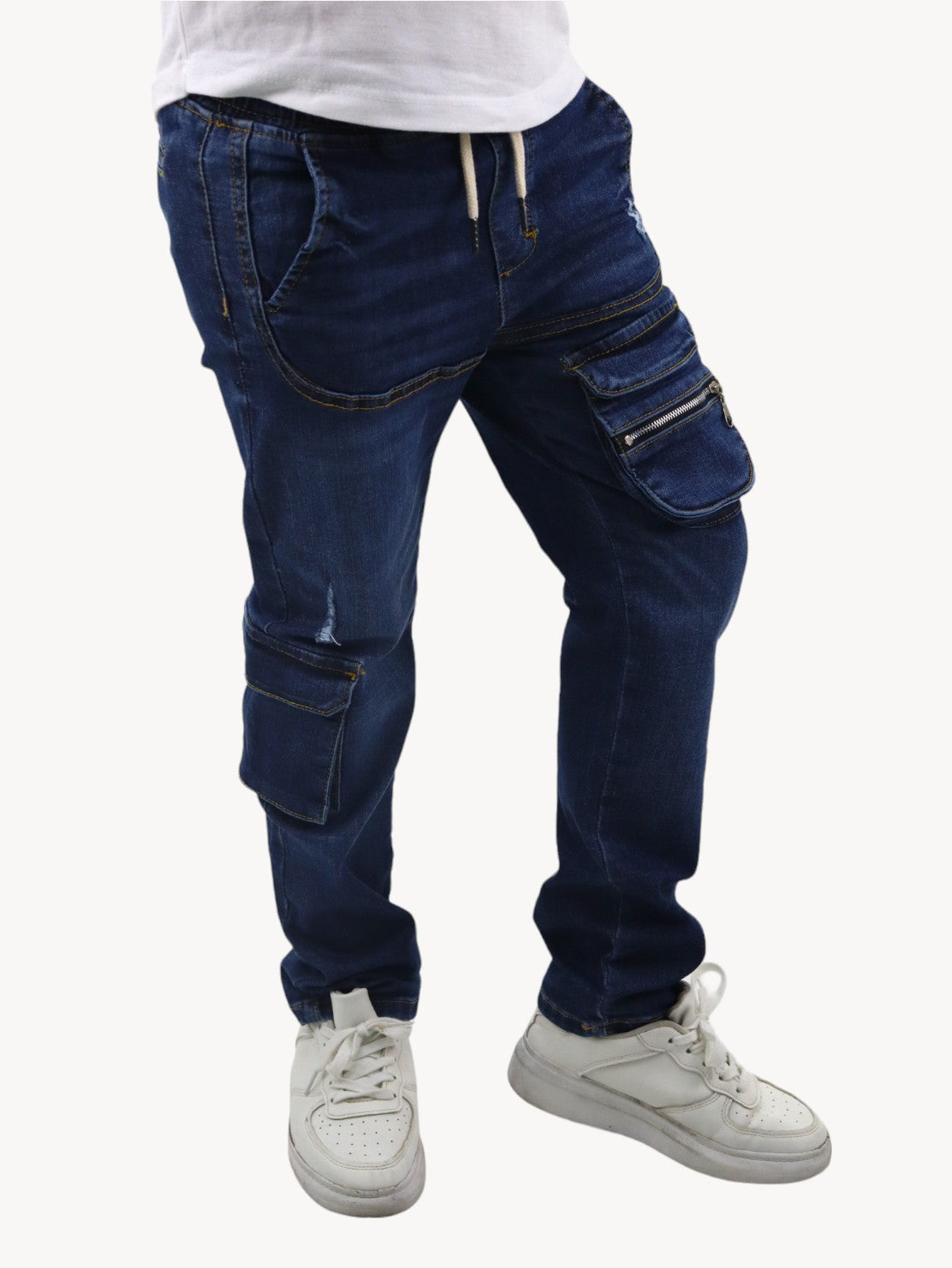 Jogger cargo slim azul oscuro