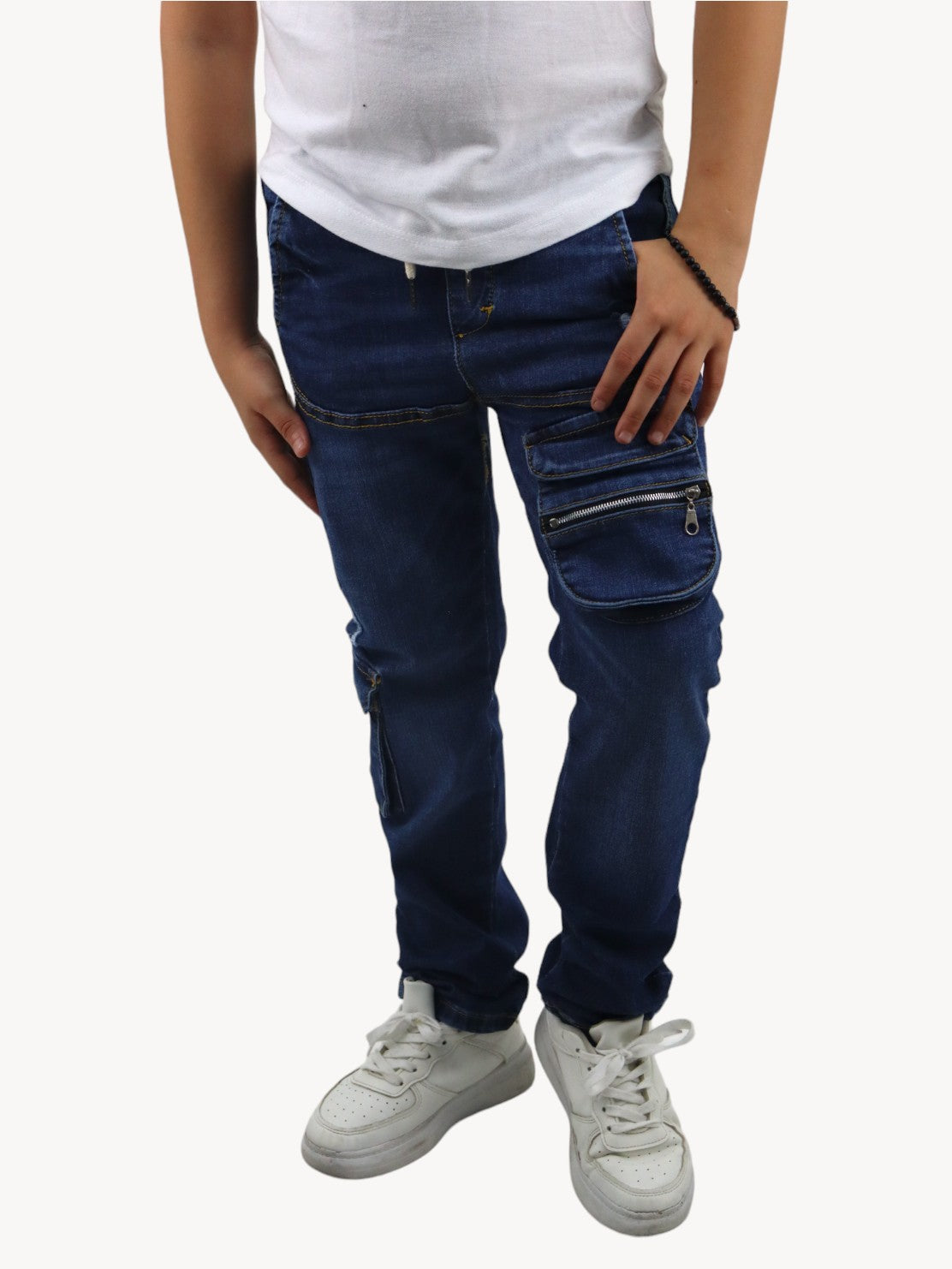 Jogger cargo slim azul oscuro