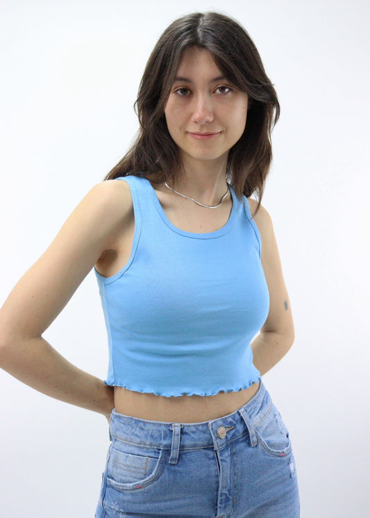 Playera tank de color azul
