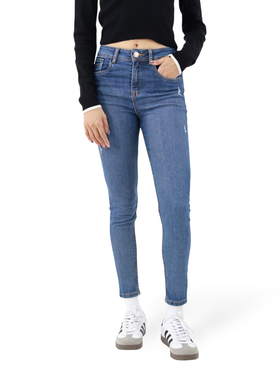 Jeans Skinny Con Destrucción